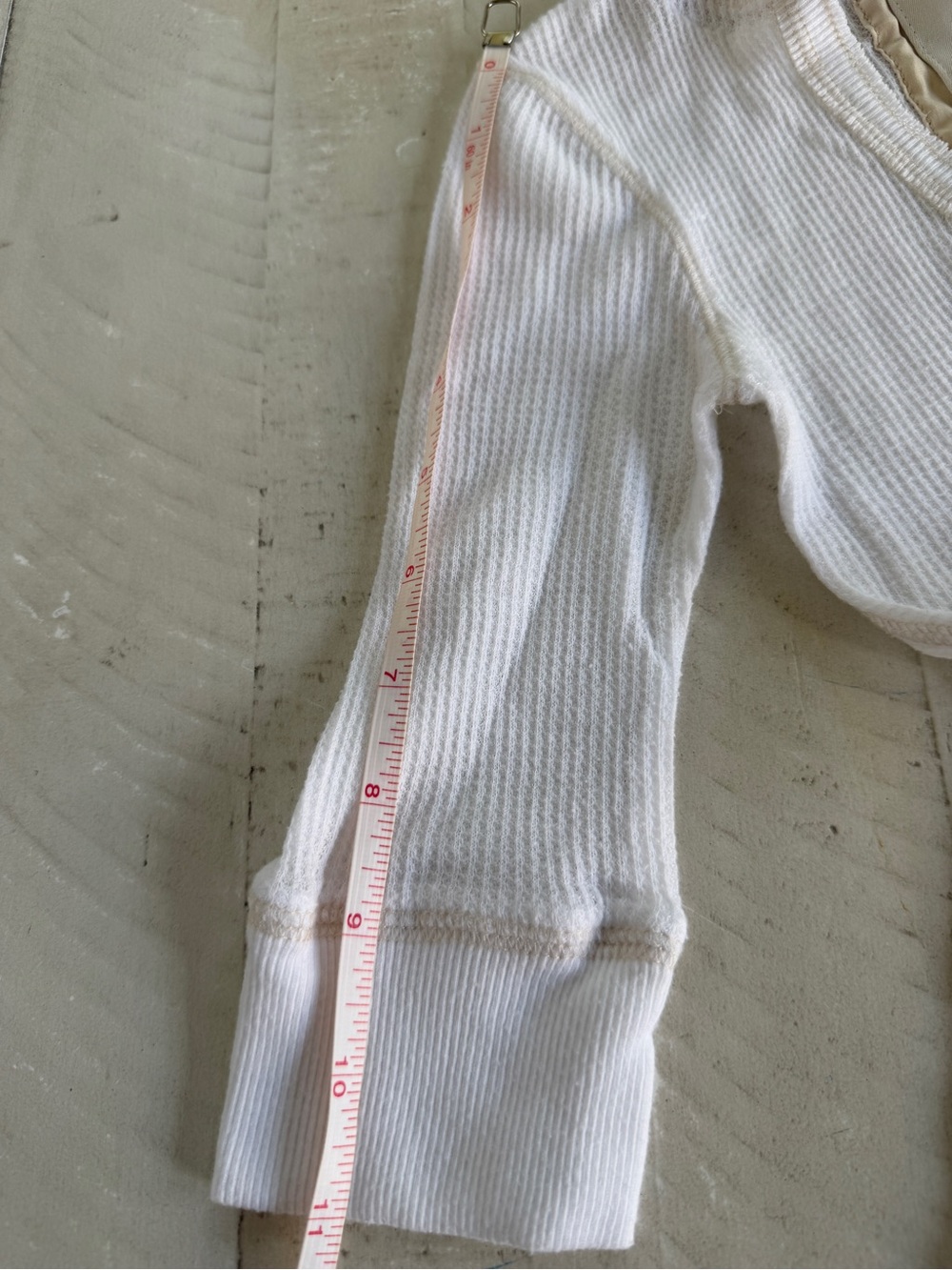 Vintage Y2K Abercrombie & Fitch Off White v-neck Hooded Thermal size XS - Picture 6 of 8